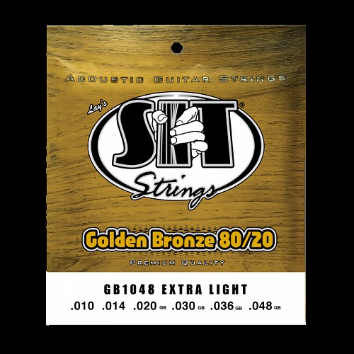 Струны для акустической гитары SIT GB1048, Golden Bronze Extra Light 80/20, 10-48