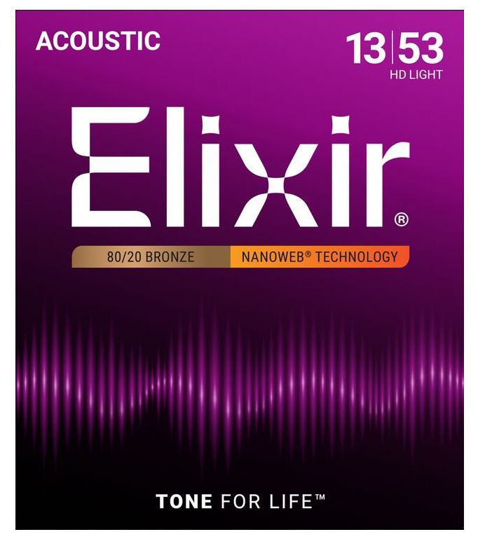 Elixir 11182 NANOWEB Комплект струн для акустической гитары