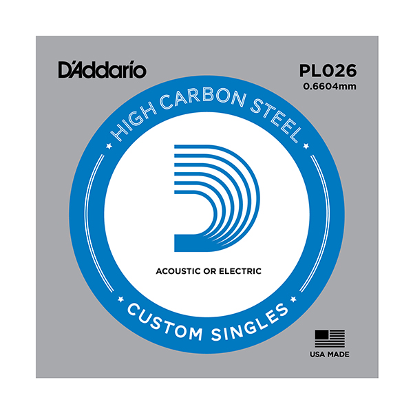 D'Addario PL026 Plain Steel Отдельная струна без обмотки