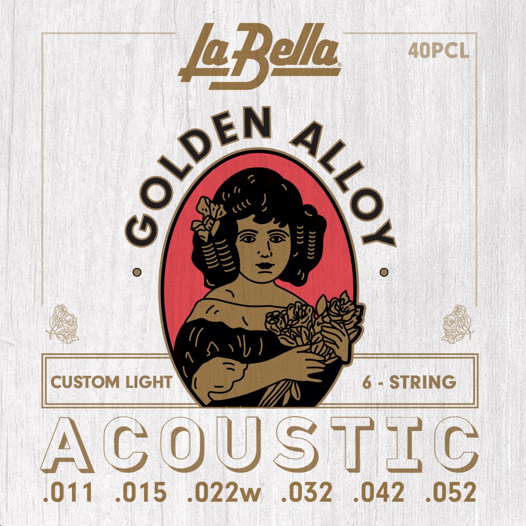 La Bella 40PCL Golden Alloy Комплект струн для акустической гитары