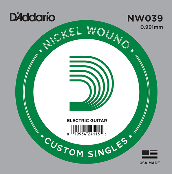 D'Addario NW039 Nickel Wound Отдельная струна для электрогитары