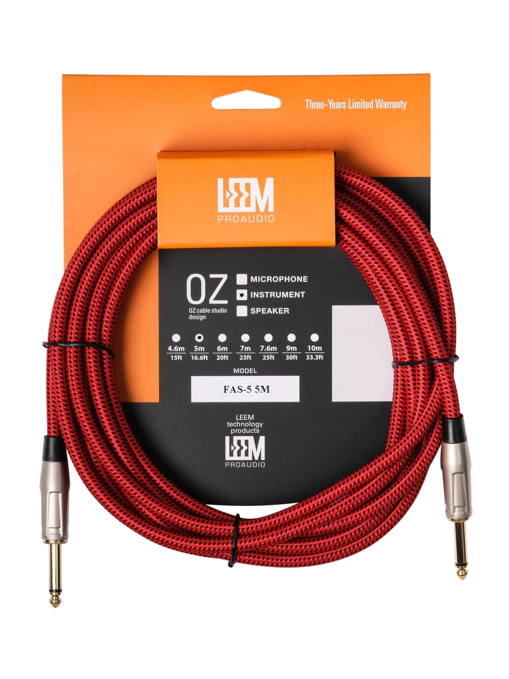 Leem FAS-5(RD/BK) Кабель инструментальный