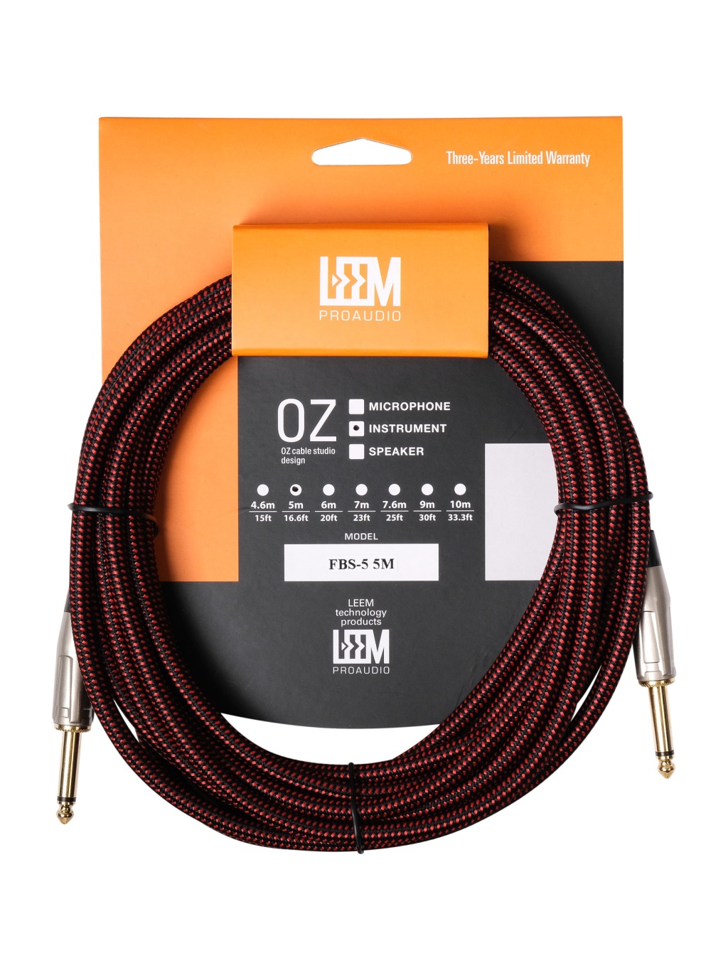 Leem FBS-5(BK/RD) Кабель инструментальный
