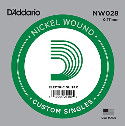 D'Addario NW028 Nickel Wound Отдельная струна для электрогитары