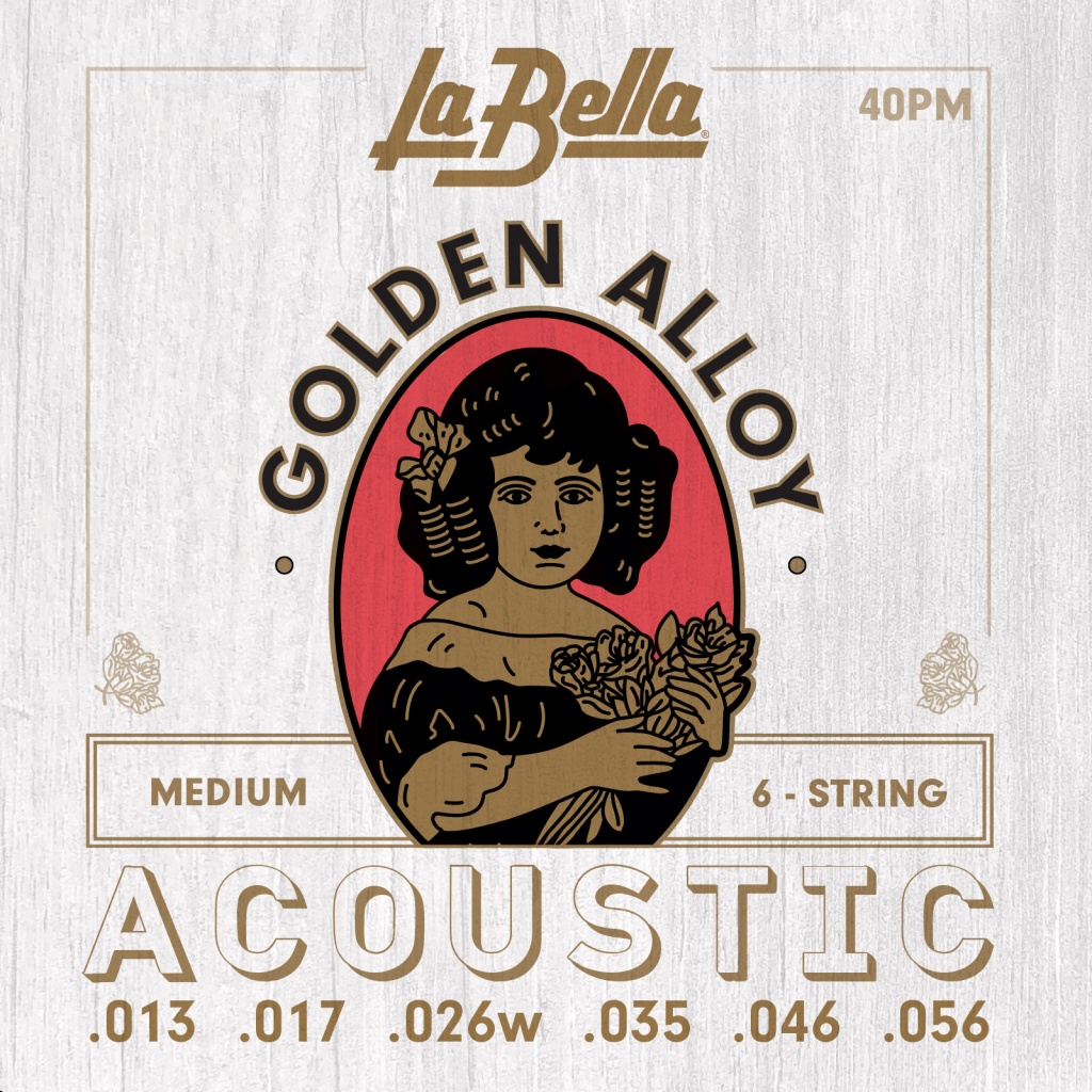 La Bella 40PM Golden Alloy Комплект струн для акустической гитары