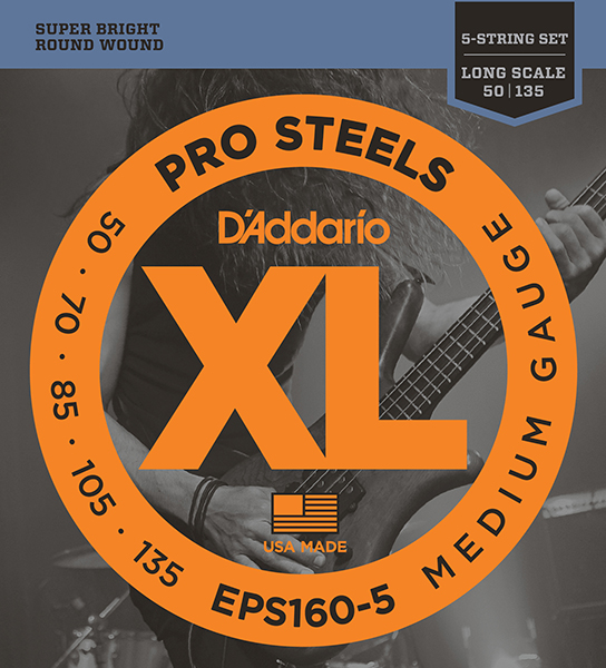 D'Addario EPS160-5 ProSteels Комплект струн для 5-струнной бас-гитары