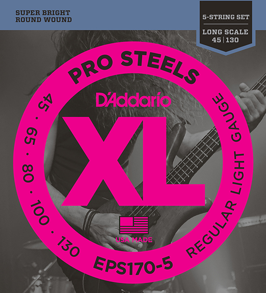 D'Addario EPS170-5 ProSteels Комплект струн для 5-струнной бас-гитары