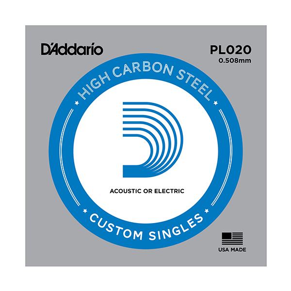 D'Addario PL020 Plain Steel Отдельная струна без обмотки