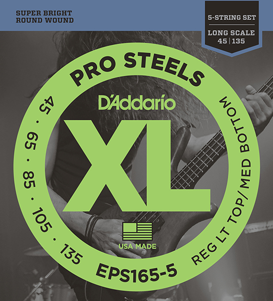 D'Addario EPS165-5 ProSteels Комплект струн для 5-струнной бас-гитары