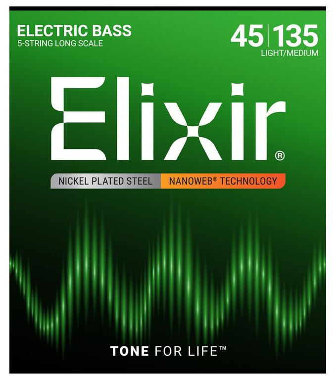 Elixir 14207 NANOWEB Комплект струн для 5-струнной бас-гитары