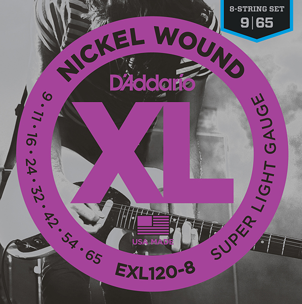 D'Addario EXL120-8 Nickel Wound Комплект струн для 8-струнной электрогитары