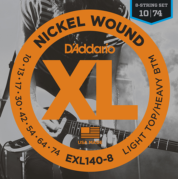 D'Addario EXL140-8 Nickel Wound Комплект струн для 8-струнной электрогитары