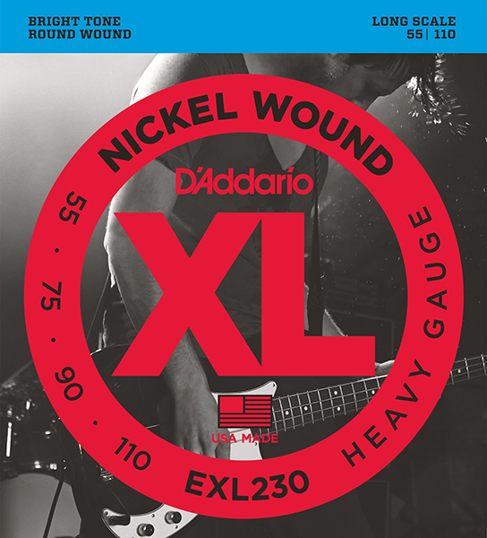 D'Addario EXL230 XL NICKEL WOUND Струны для бас-гитары Long Heavy 55-110 D`Addario