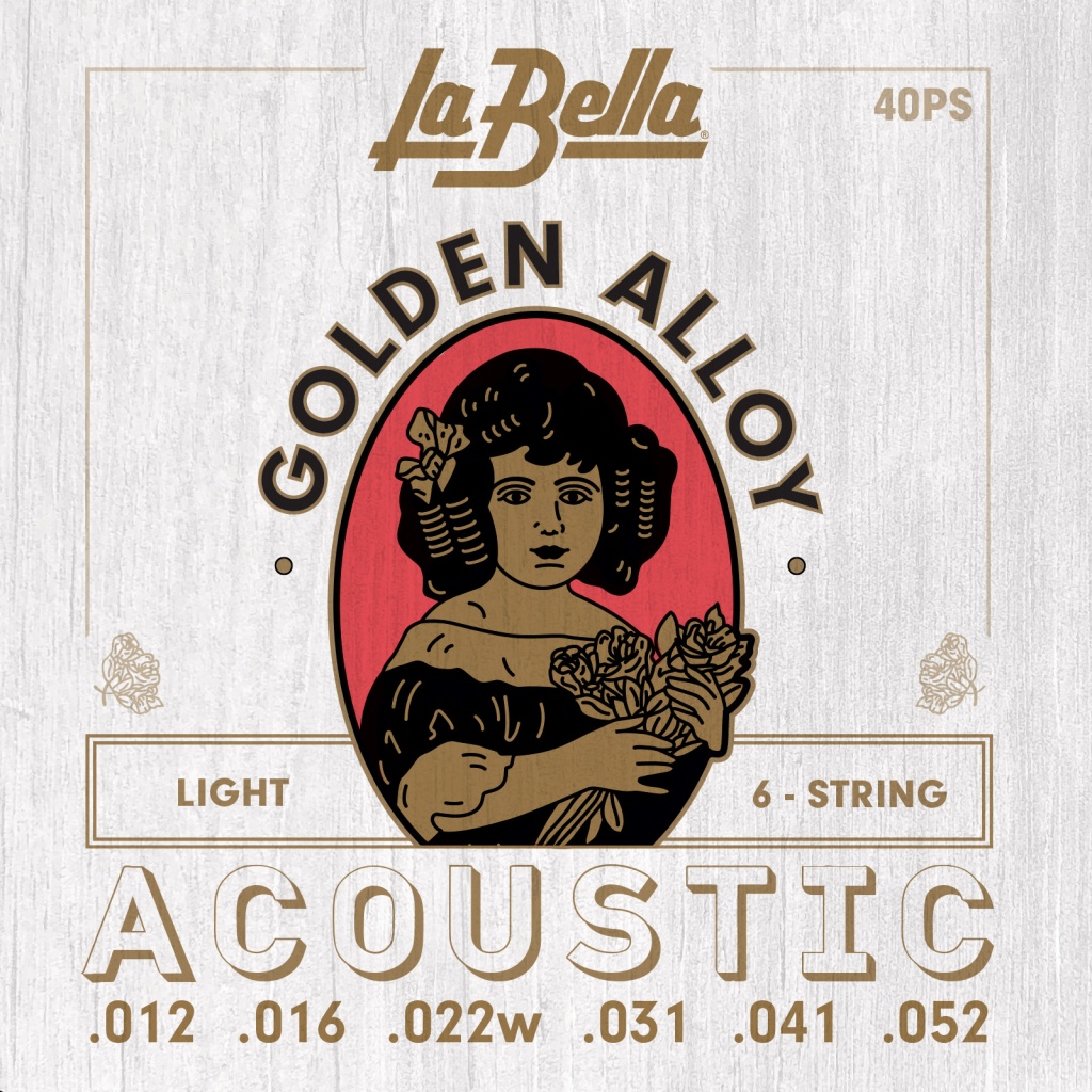 La Bella 40PS Golden Alloy Комплект струн для акустической гитары