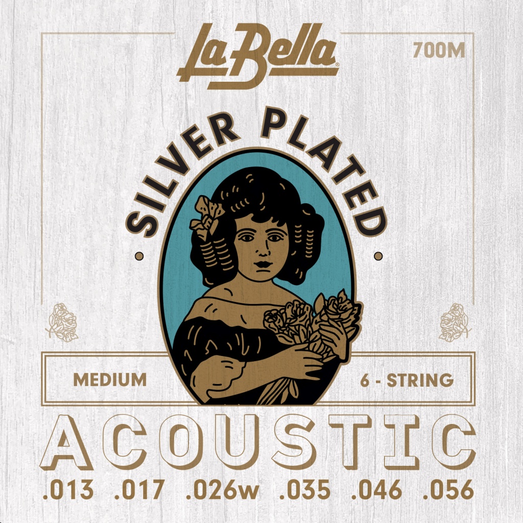 La Bella 700M Silver-Plated Комплект струн для акустической гитары