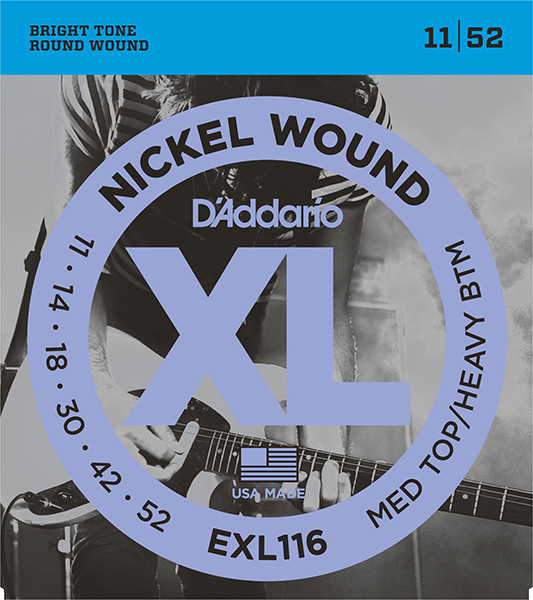 D'Addario EXL116 XL NICKEL WOUND Струны для электрогитары Meduim Top/Heavy Bottom 11-52 D`Addario