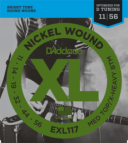 D'Addario EXL117 XL NICKEL WOUND Струны для электрогитары Meduim Top/Extra Heavy Bottom 11-56 D`Addario