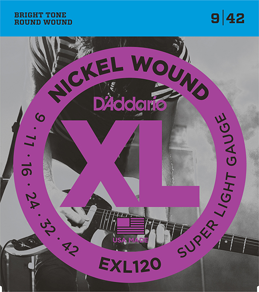 D'Addario EXL120 XL NICKEL WOUND Струны для электрогитары Super Light 9-42 D`Addario