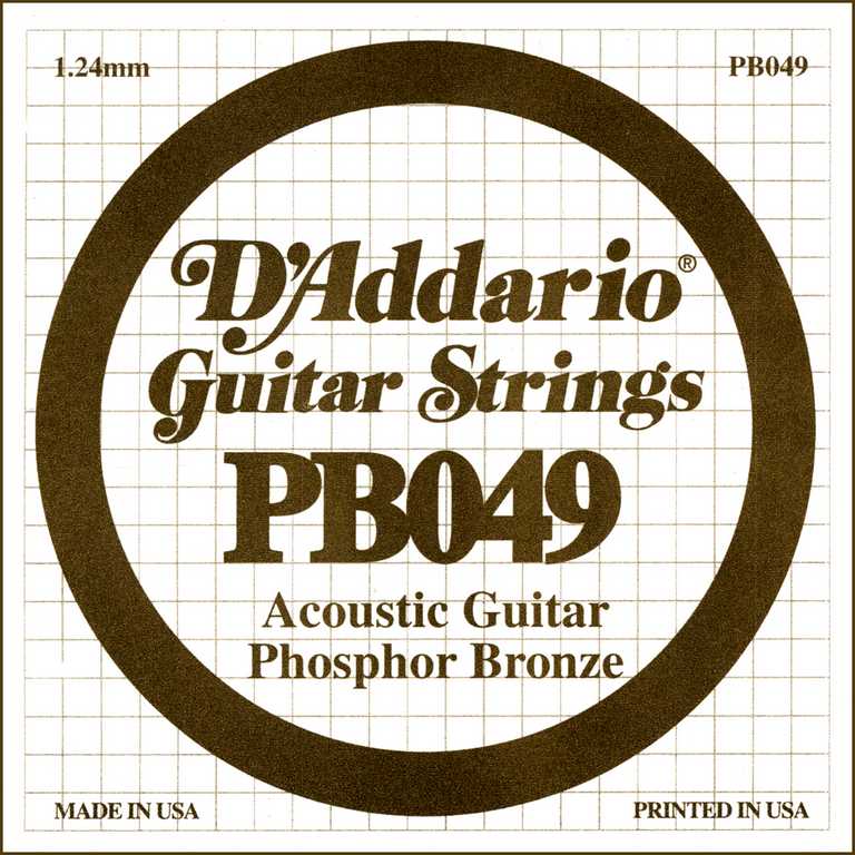 D'Addario PB049 Phosphor Bronze Отдельная струна для акустической гитары