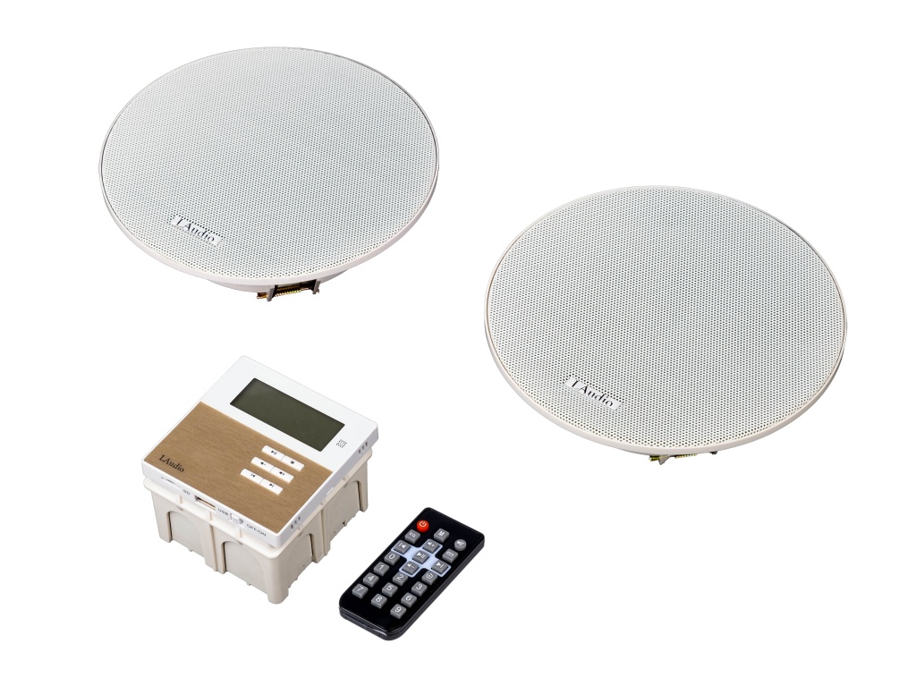 LAudio LAMX210SBK Комплект из 2 потолочных громкоговорителей и настенного усилителя