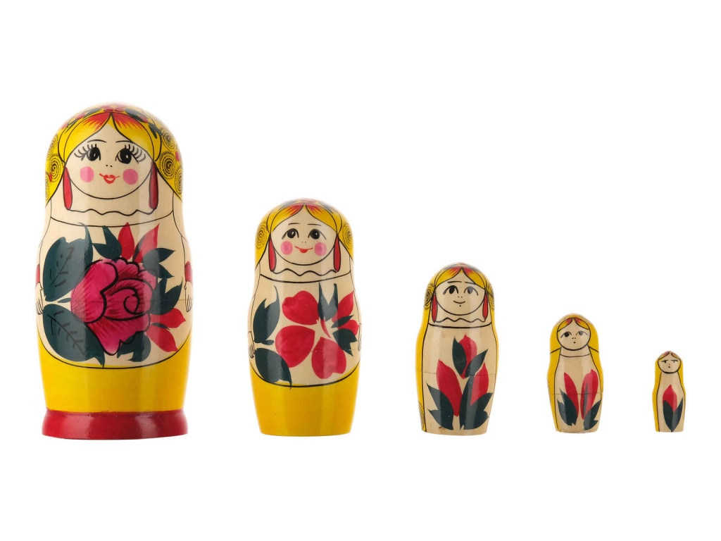 Хохлома LHM10108 Матрешка традиционная 5 кукольная 