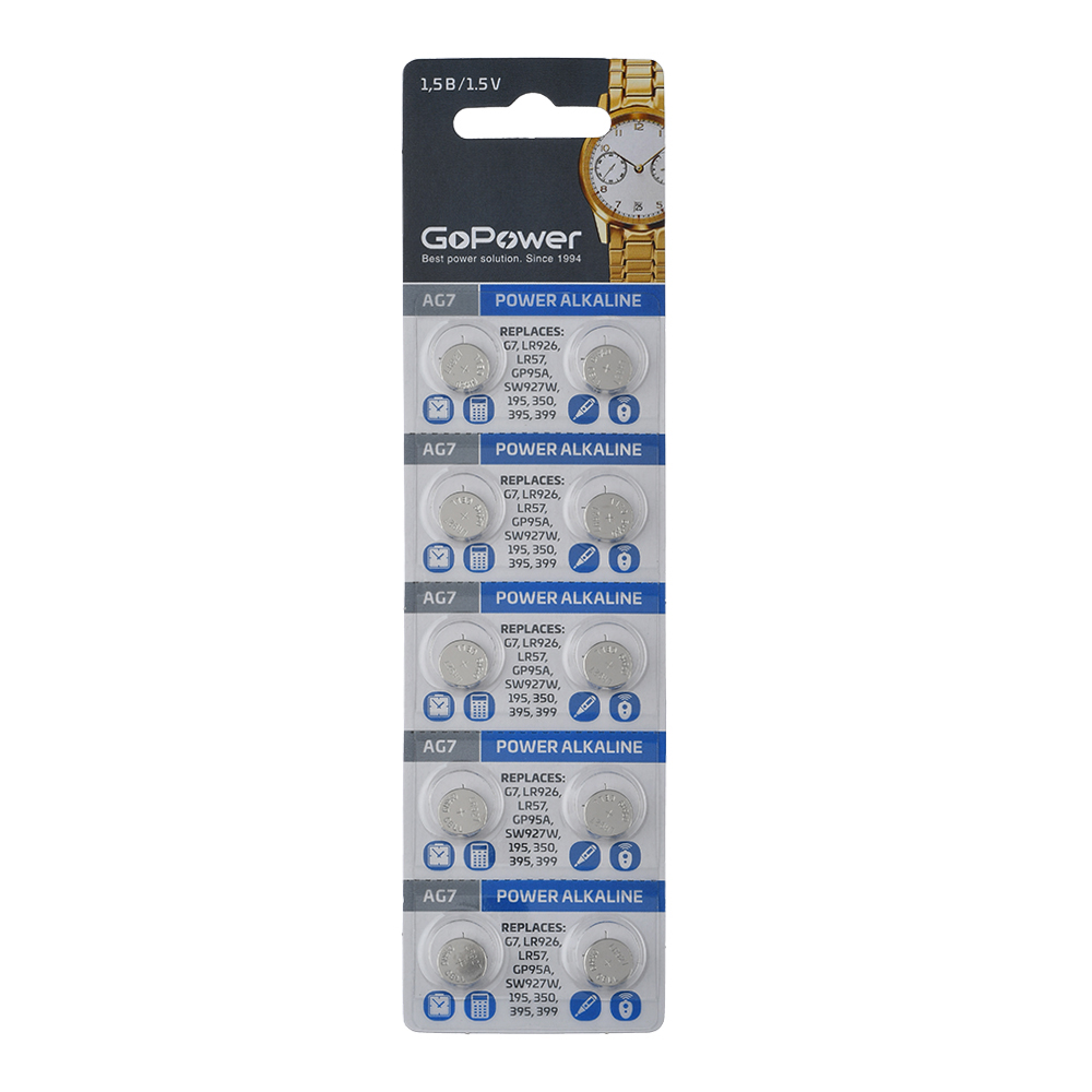 GoPower 00-00023152 Alkaline Элемент питания G7/LR926/LR57/395A/195 1.5В