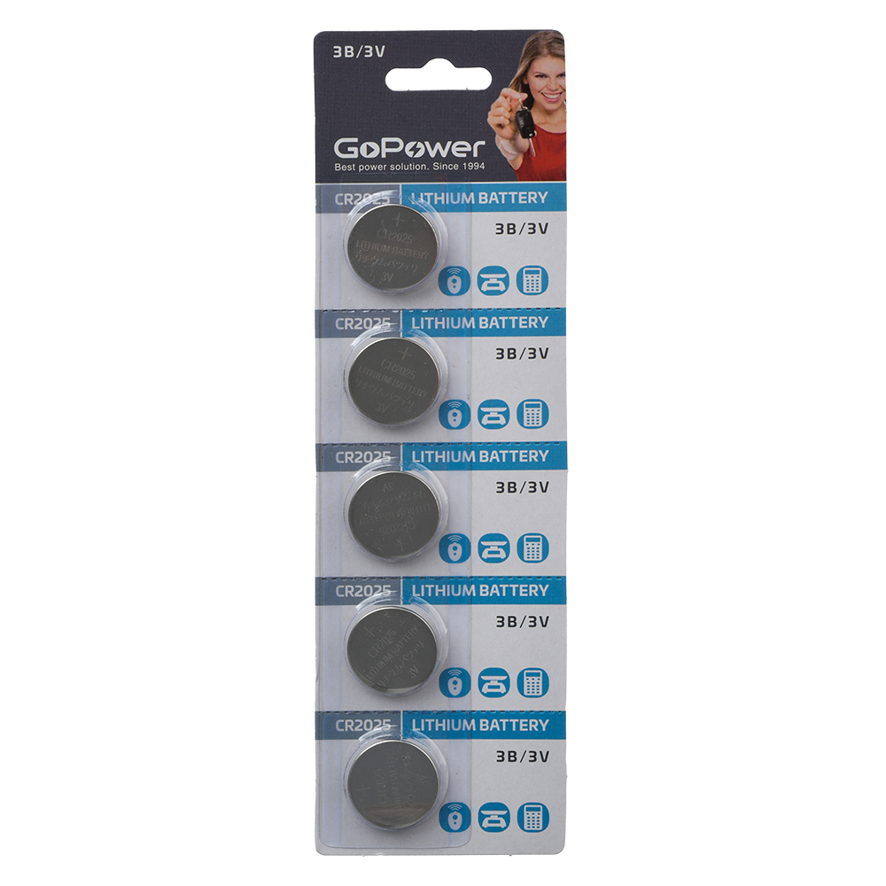 GoPower 00-00015604 Элемент питания CR2025 литиевый