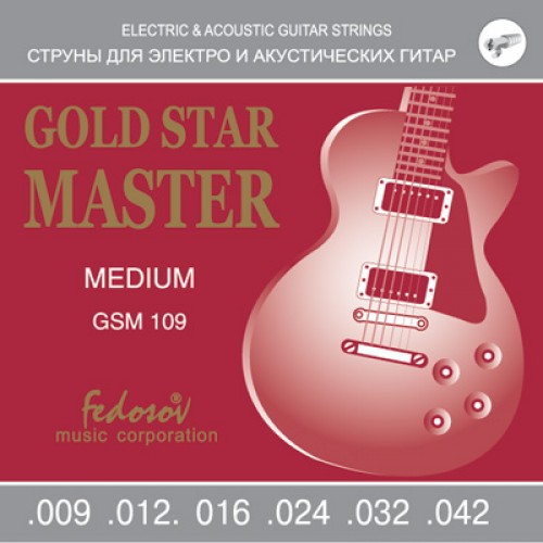 Fedosov GSM109 Gold Star Master Medium Комплект струн для электрогитары