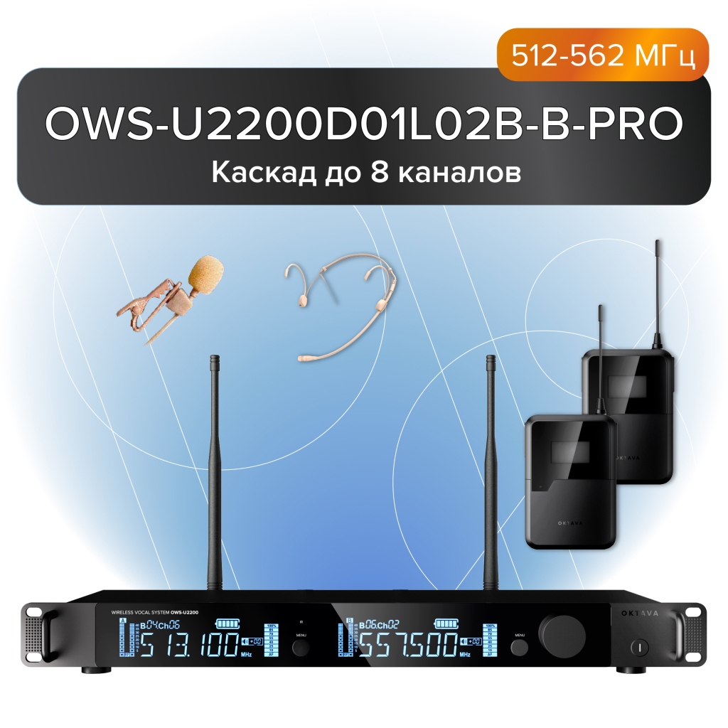 Октава OWS-U2200D01L02В-B-PRO Двухканальная радиосистема