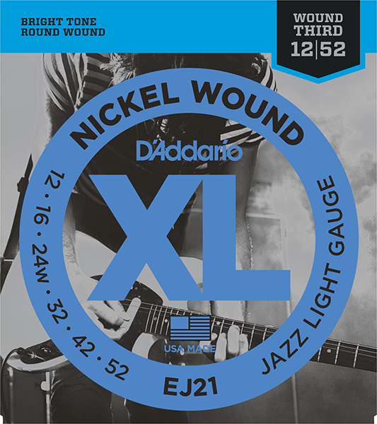 D'Addario EJ21 XL NICKEL WOUND Струны для электрогитары Jazz Light 12-52 D`Addario