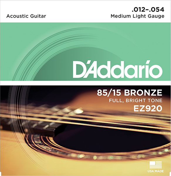 D'Addario EZ920 AMERICAN BRONZE 85/15 Струны для акустической гитары Medium Light 12-54 D`Addario