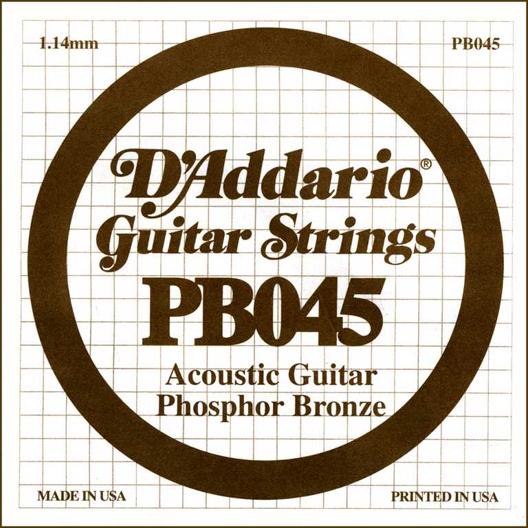 D'Addario PB045 Phosphor Bronze Отдельная струна для акустической гитары