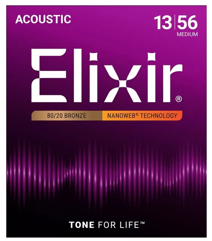 Elixir 11102 NANOWEB Комплект струн для акустической гитары