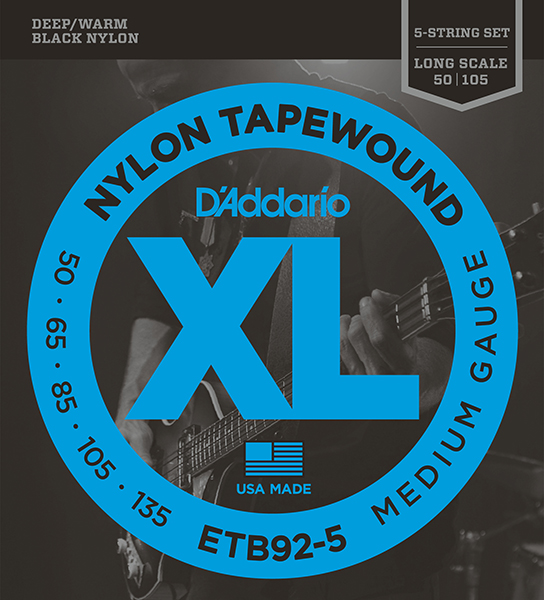 D'Addario ETB92-5 Tapewound Комплект струн для 5-струнной бас-гитары