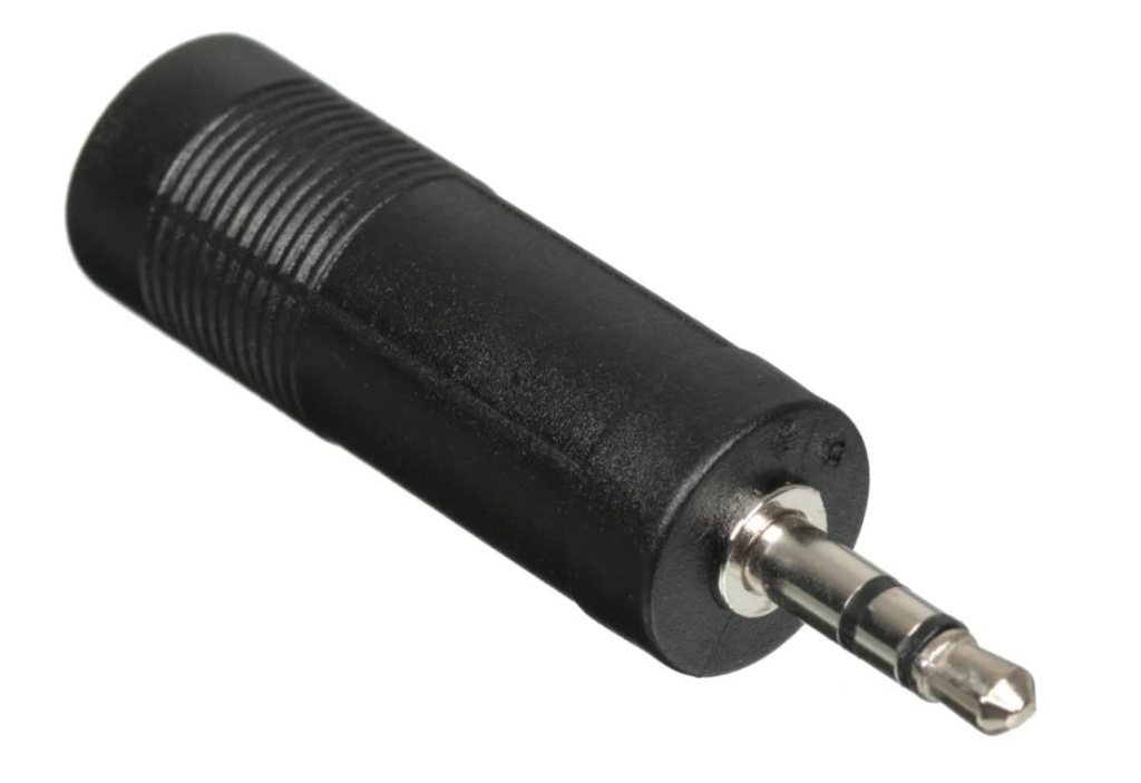 GoPower 00-00032069 Переходник Jack 3.5мм(m)-Jack 6.3мм(f) черный