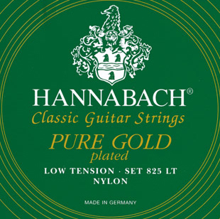 Hannabach 825LT Green PURE GOLD Комплект струн для классической гитары нейлон/позолоченные Hannabach