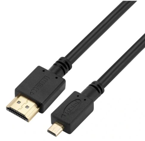 GoPower 00-00032060 Кабель HDMI (m)-microHDMI (m) 1м ПВХ ver.2.0 черный