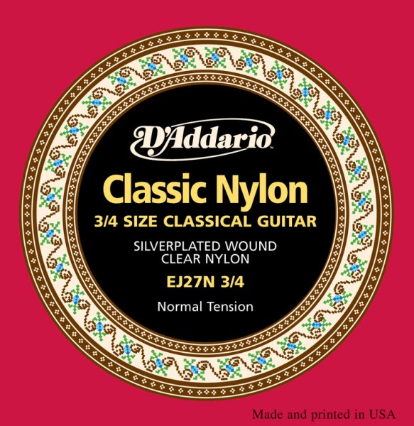 D'Addario EJ27N-3/4 Комплект струн для классической гитары размером 3/4