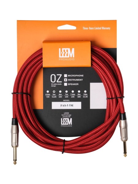Leem FAS-5(RD/BK) Кабель инструментальный