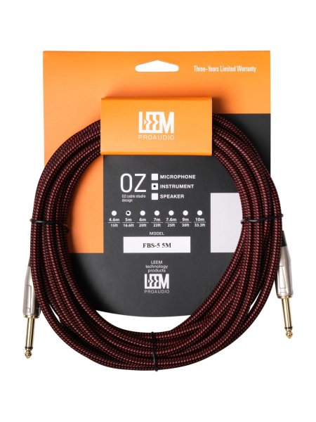 Leem FBS-5(BK/RD) Кабель инструментальный