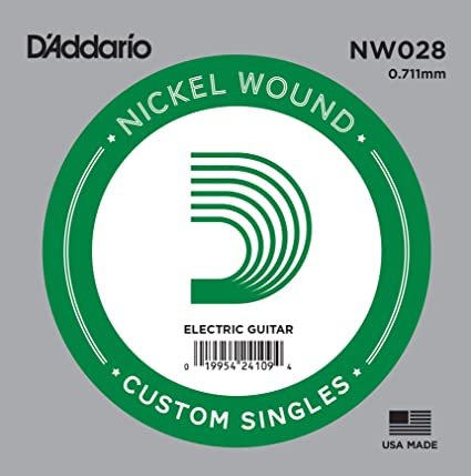 D'Addario NW028 Nickel Wound Отдельная струна для электрогитары