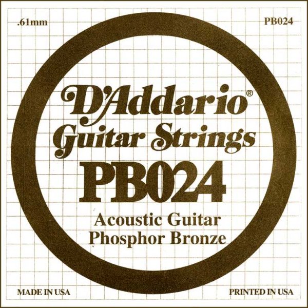 D'Addario PB024 Phosphor Bronze Отдельная струна для акустической гитары
