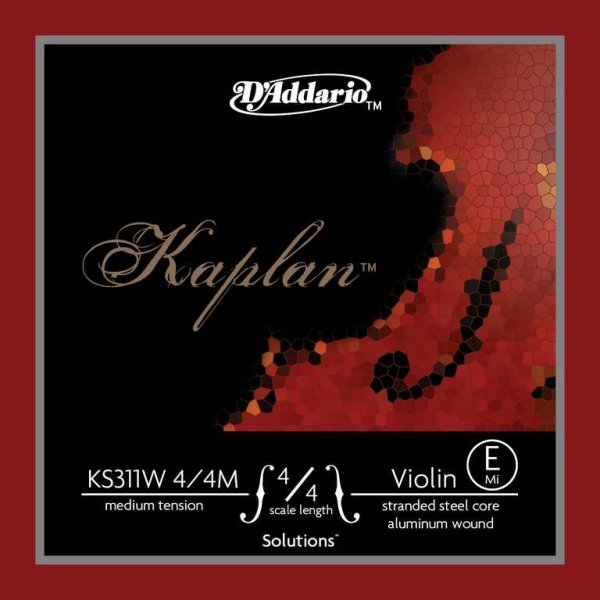 D'Addario KS311W-4/4M Kaplan Solutions Non-Whistling Отдельная струна E/Ми для скрипок 4/4