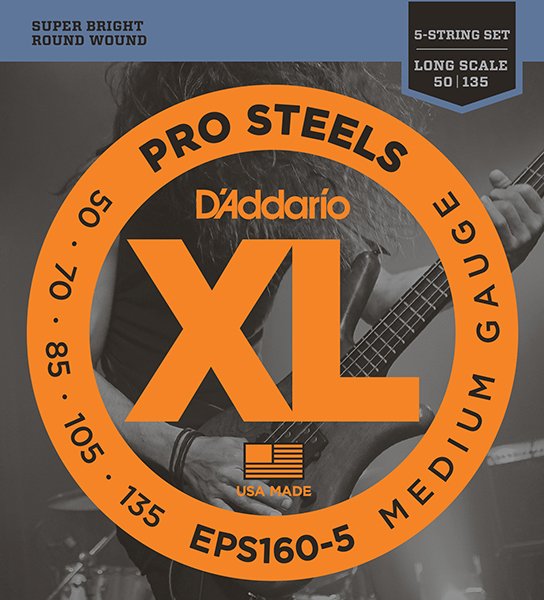 D'Addario EPS160-5 ProSteels Комплект струн для 5-струнной бас-гитары
