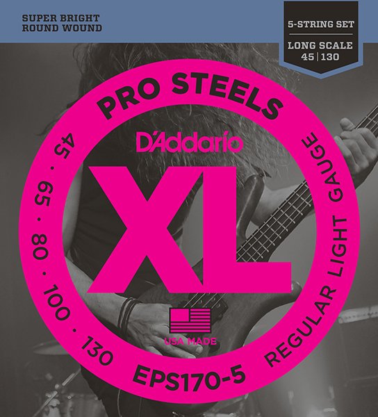D'Addario EPS170-5 ProSteels Комплект струн для 5-струнной бас-гитары