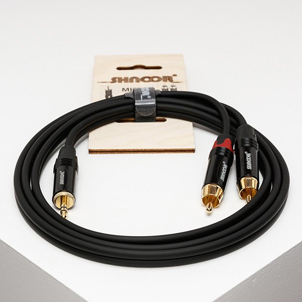 SHNOOR MJ2RCA-2m Y-кабель миниджек - 2 RCA с литым копусом и позолоченными контактами