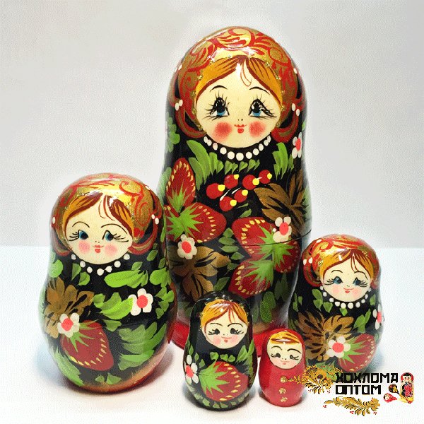 Хохлома LHM10155 Матрешка "Хохлома малая" 5 кукольная