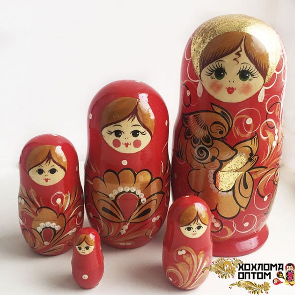Хохлома LHM10161 Матрешка "Жар птица" 5 кукольная