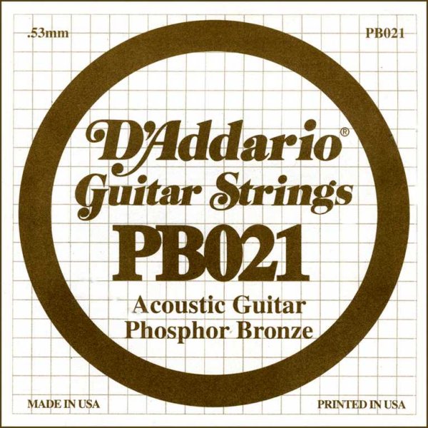 D'Addario PB021 Phosphor Bronze Отдельная струна для акустической гитары