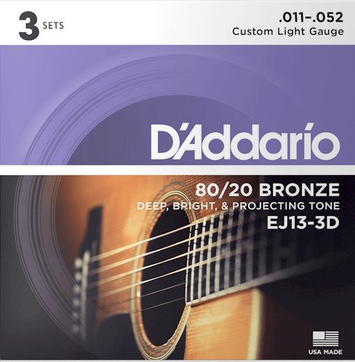 D'Addario EJ13-3D Bronze 80/20 Струны для акустической гитары